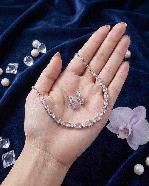 Pink Champagne Necklace Set