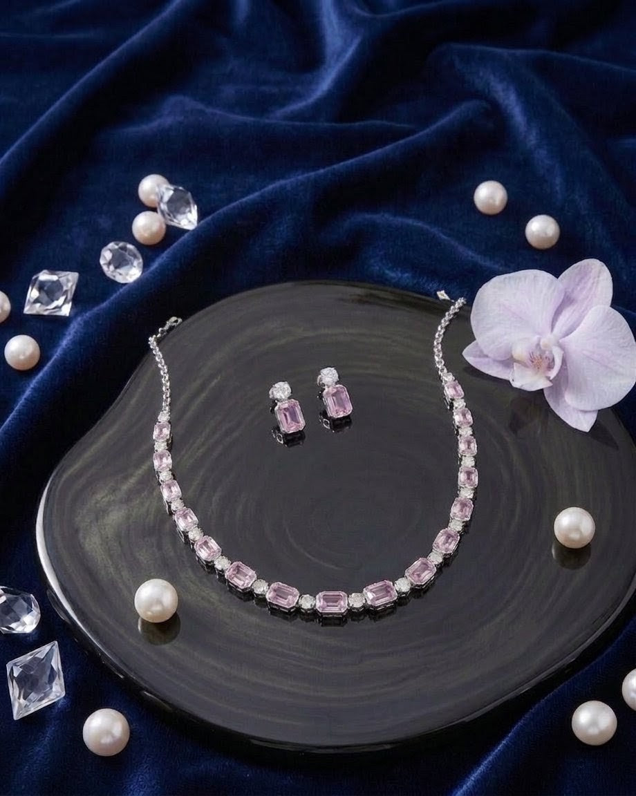 Pink Champagne Necklace Set