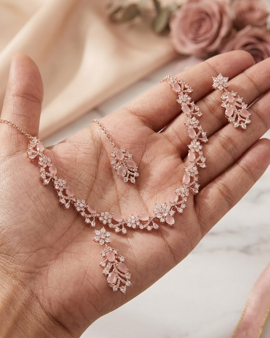 Roseate Flora Necklace Set