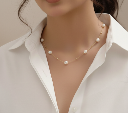 Golden Pearl Necklace