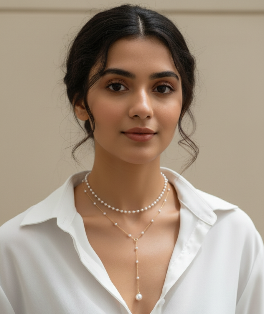 Amara Pearl Y-Necklace
