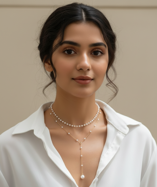 Amara Pearl Y-Necklace