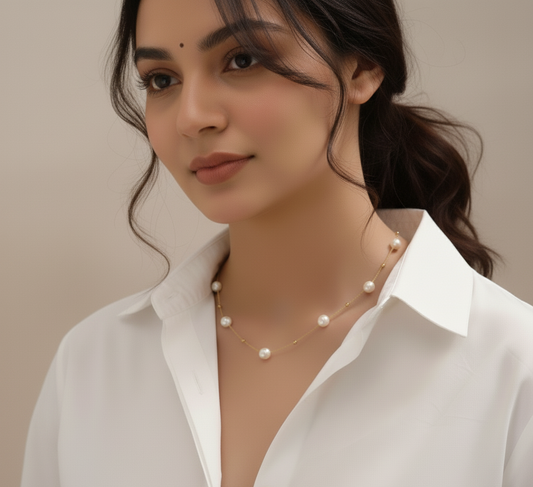 Golden Pearl Necklace