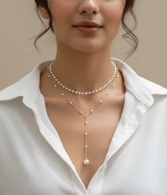 Amara Pearl Y-Necklace