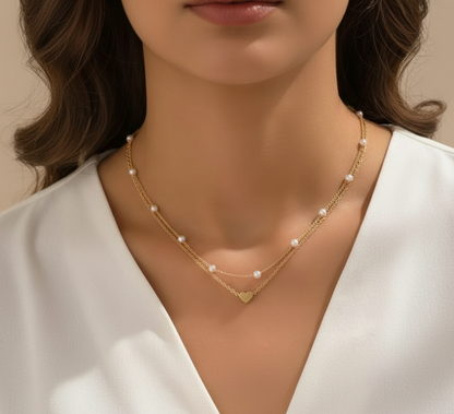Heart & Pearl Necklace