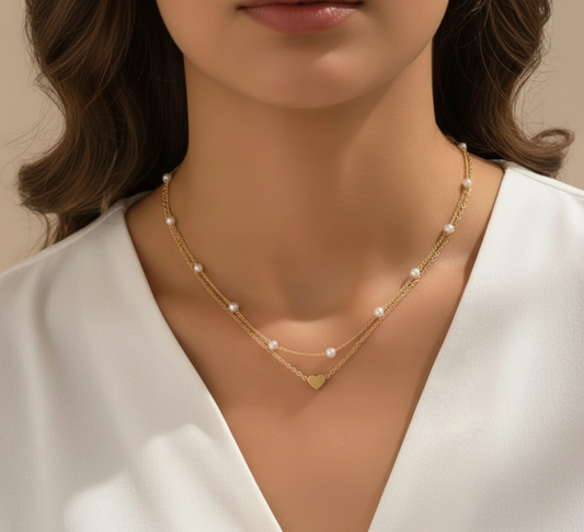 Heart & Pearl Necklace