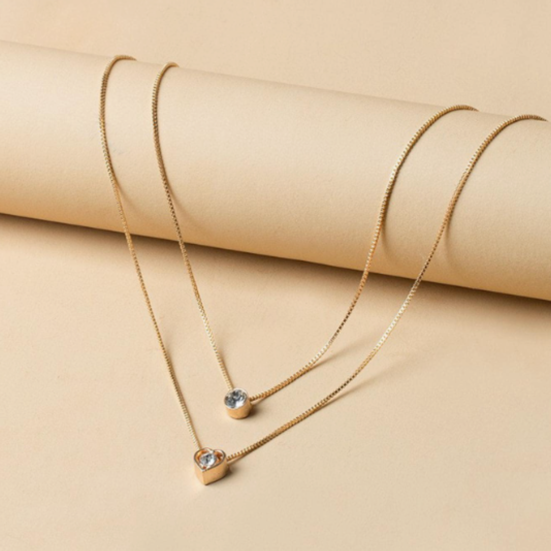 Heart & Solitaire Necklace
