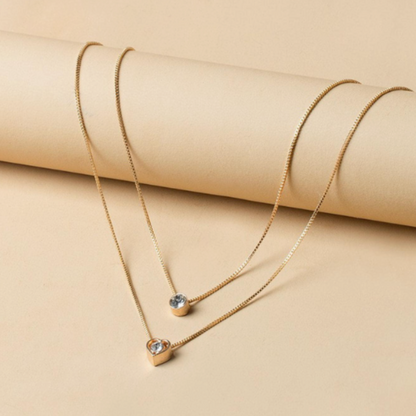 Heart & Solitaire Necklace