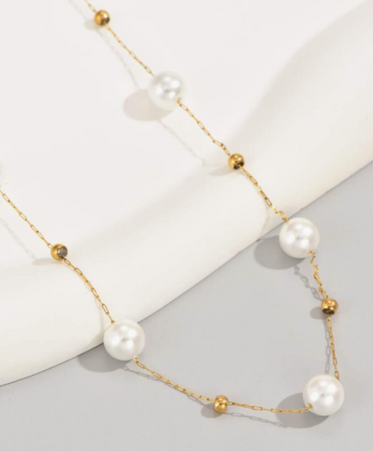 Golden Pearl Necklace